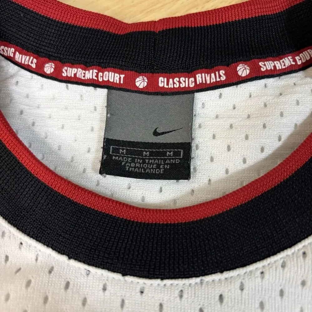 Vintage Nike Supreme‎ Court Mesh Basketball Jersey Vest White Classic Rivals Y2K
